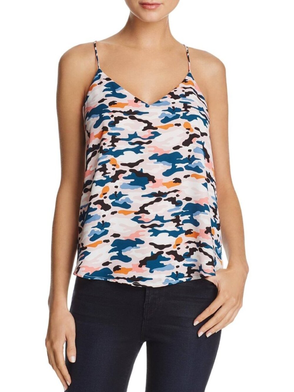 2/$30 AQUA Camo Halter Cami Top White Multi Small #A4447